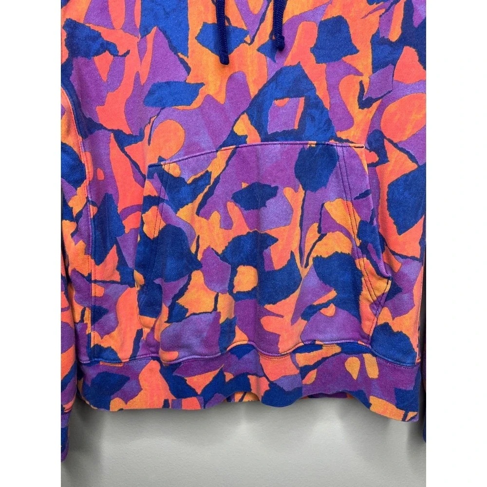 Nike Club Fleece Pullover Hoodie Sweatshirt Abstract Camo Purple Orange‎ Men's M